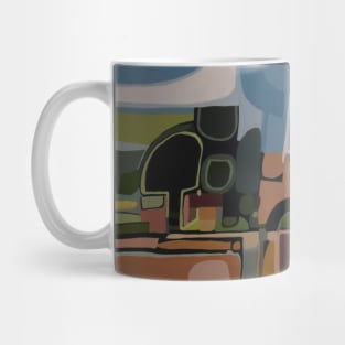 Pink and Blue Abstract Landscape Mug